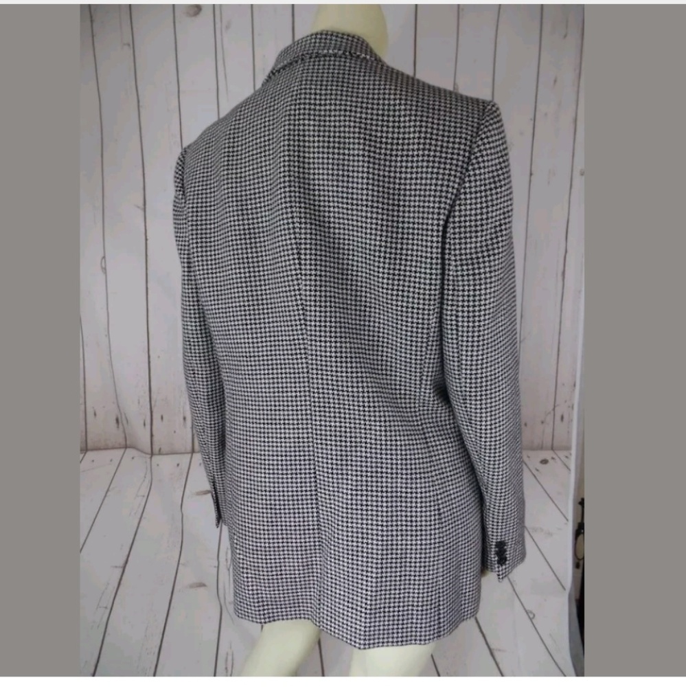 Talbots Blazer 8 Houndstooth Wool Lined From Italy - image 3
